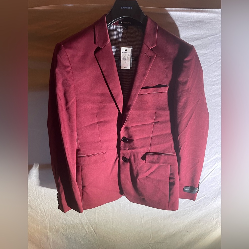 Express Men’s Suit - Burgundy Extra Slim - Jacket & Pants